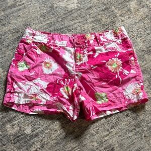 Lilly Pulitzer Pink Floral Women's Shorts - size 4 - 100% cotton